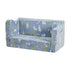 Oikiture Kids Fold Out Sofa Bed Dinosaur Flannel Blue
