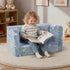 Oikiture Kids Fold Out Sofa Bed Dinosaur Flannel Blue
