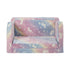 Oikiture Kids Fold Out Sofa Bed Dinosaur Flannel Pink