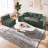 Oikiture 300cm Modular Sofa Compressed Convertible Chenille Green