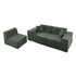 Oikiture 300cm Modular Sofa Compressed Convertible Chenille Green
