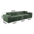 Oikiture 300cm Modular Sofa Compressed Convertible Chenille Green