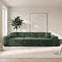 Oikiture 300cm Modular Sofa Compressed Convertible Chenille Green