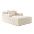Oikiture Chaise Chair Corduroy Single Sofa Couch Beige