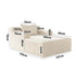 Oikiture Chaise Chair Corduroy Single Sofa Couch Beige