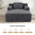 Oikiture Chaise Chair Corduroy Single Sofa Couch Grey