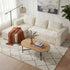 Oikiture L Shape Sofa Cloud Couch Chaise Corduroy Beige