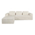 Oikiture L Shape Sofa Cloud Couch Chaise Corduroy Beige