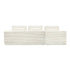 Oikiture L Shape Sofa Cloud Couch Chaise Corduroy Beige