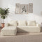 Oikiture L Shape Sofa Cloud Couch Chaise Corduroy Beige
