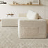 Oikiture L Shape Sofa Cloud Couch Chaise Corduroy Beige
