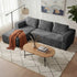 Oikiture Modular L Shape Sofa Cloud Couch Chaise Corduroy Grey