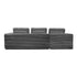 Oikiture Modular L Shape Sofa Cloud Couch Chaise Corduroy Grey