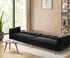 3-Seater Sofa Bed Velvet Black