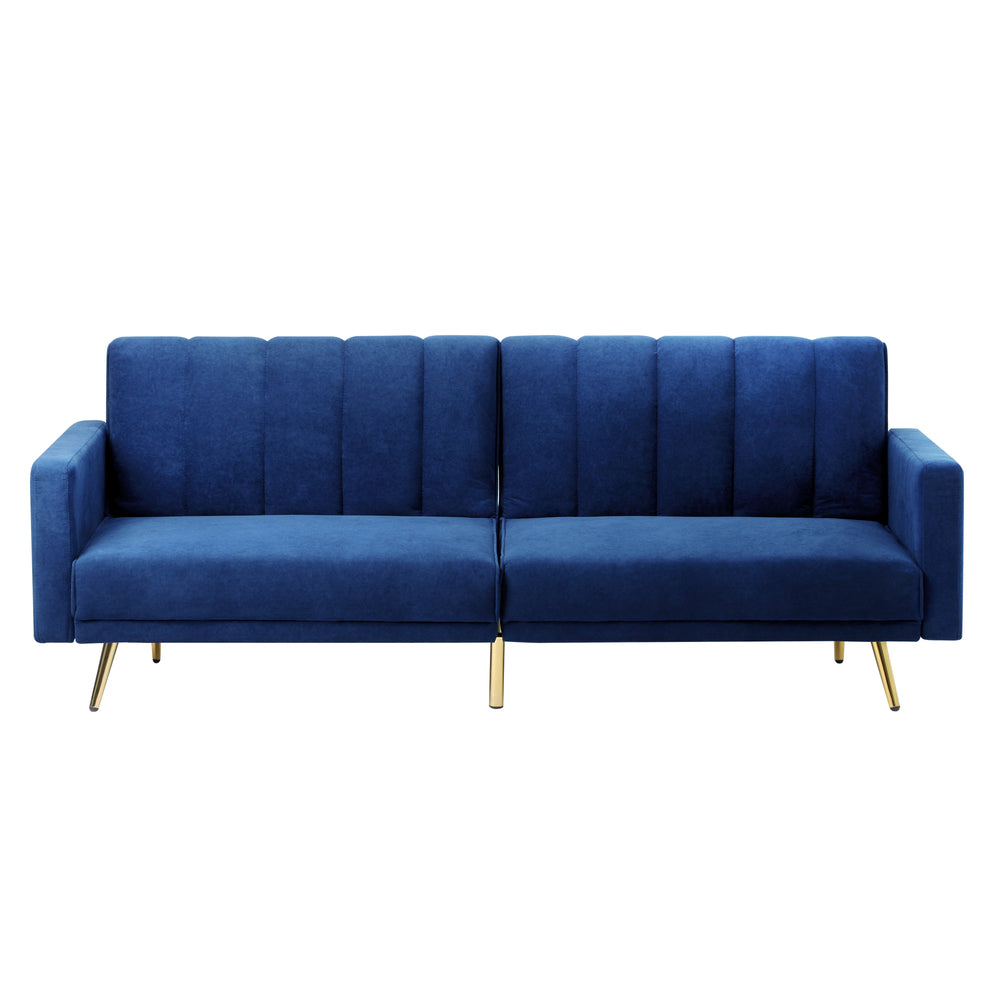 3 Seater Sofa Bed Velvet Blue