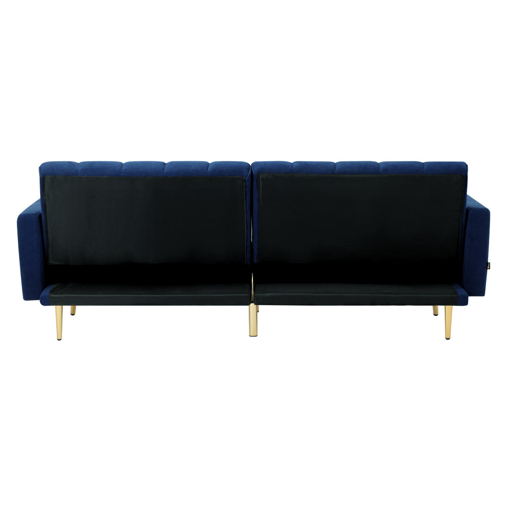 3 Seater Sofa Bed Velvet Blue