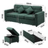 Oikiture 3 Seater Sofa Lounge Set Modular Couch Drawers&Ottoman Velvet Green