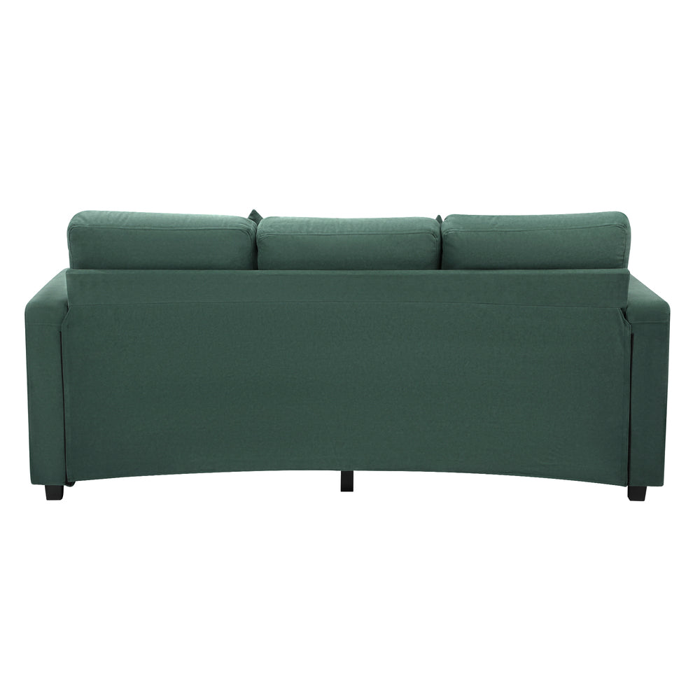 Oikiture 3 Seater Sofa Lounge Set Modular Couch Drawers&Ottoman Velvet Green