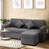 3 Seater Sofa Modular Couch Drawers Ottoman Velvet