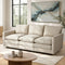 3 Seater Sofa Couch Lounge Thick Cushion Futon Corduroy Beige