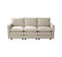 3 Seater Sofa Couch Lounge Thick Cushion Futon Corduroy Beige