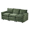 Oikiture Modular 3 Seater Sofa Chenille Green