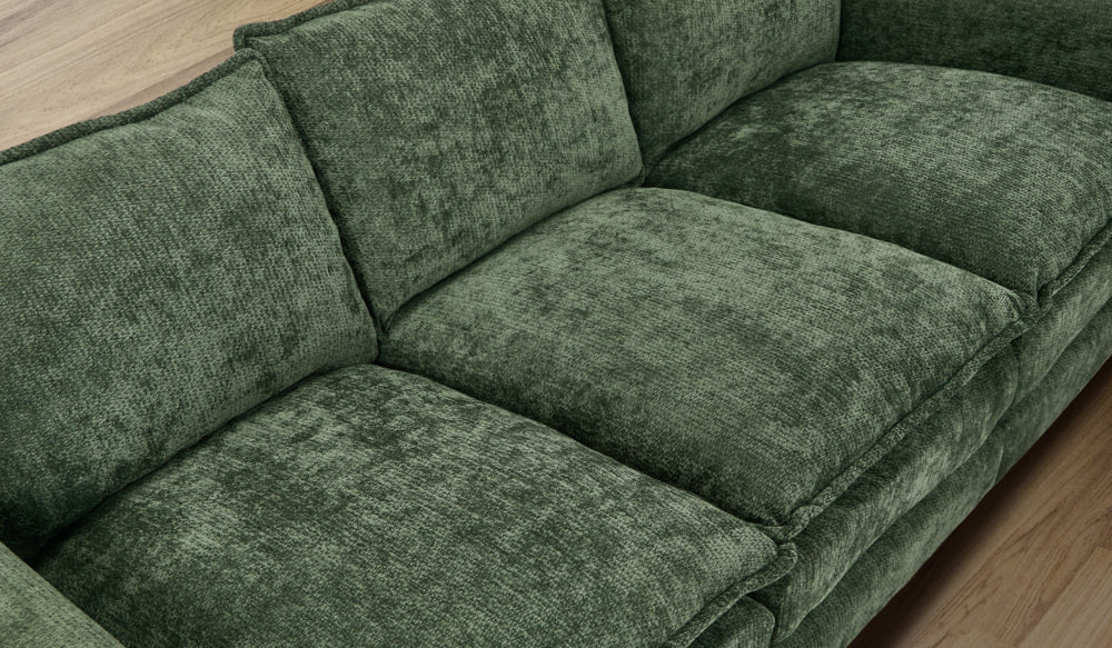 Oikiture Modular 3 Seater Sofa Chenille Green