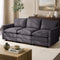 3 Seater Sofa Couch Lounge Thick Cushion Futon Corduroy Grey