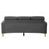 3 Seater Sofa with Ottoman Velvet Grey