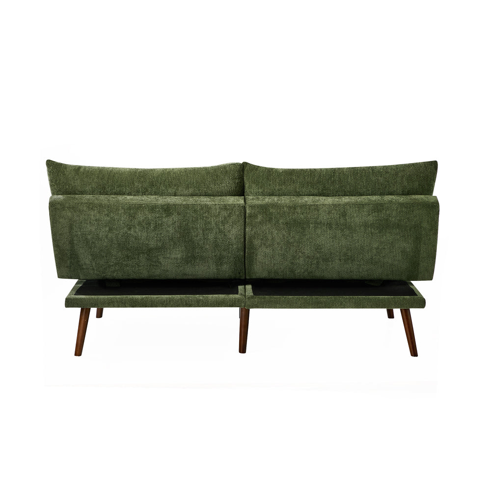 3 Seater Sofa Bed Recliner Convertible Chenille Green Beds