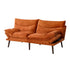 Oikiture Sofa Bed Recliner Couch Convertible Corduroy Burnt Orange