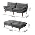 3 Seater Recliner Sofa Bed, Convertible Corduroy Lounge Couch, Grey Colour
