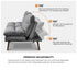 3 Seater Recliner Sofa Bed, Convertible Corduroy Lounge Couch, Grey Colour