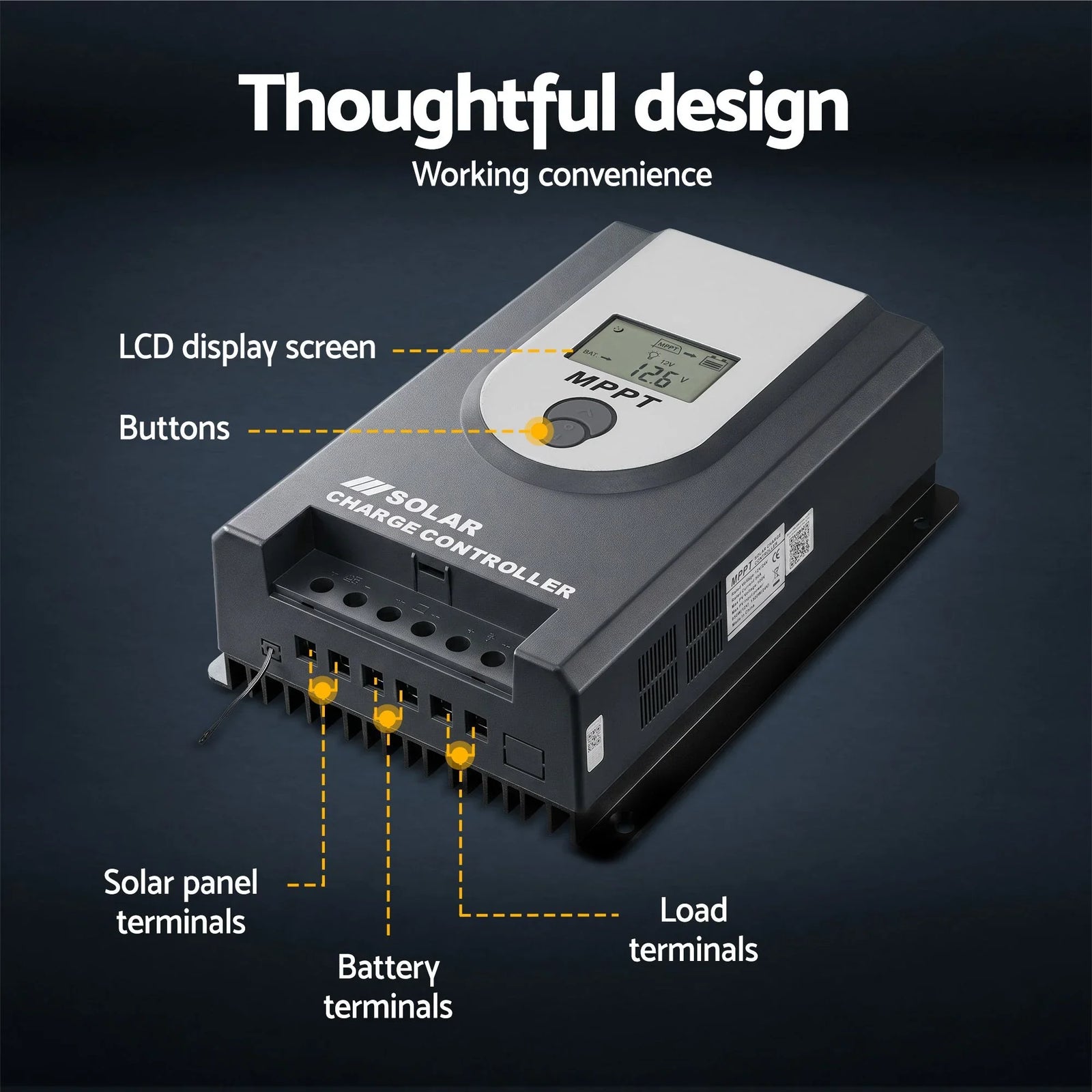50A MPPT Solar Charge Controller Auto 12V/24V Battery Regulator Bluetooth