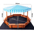 Mazam 210cm Kids Octagonal Wooden Sandpit UV Canopy Seats Bottom Liner