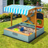Kids Sandpit Outdoor Wooden Sandbox Beach Play Canopy