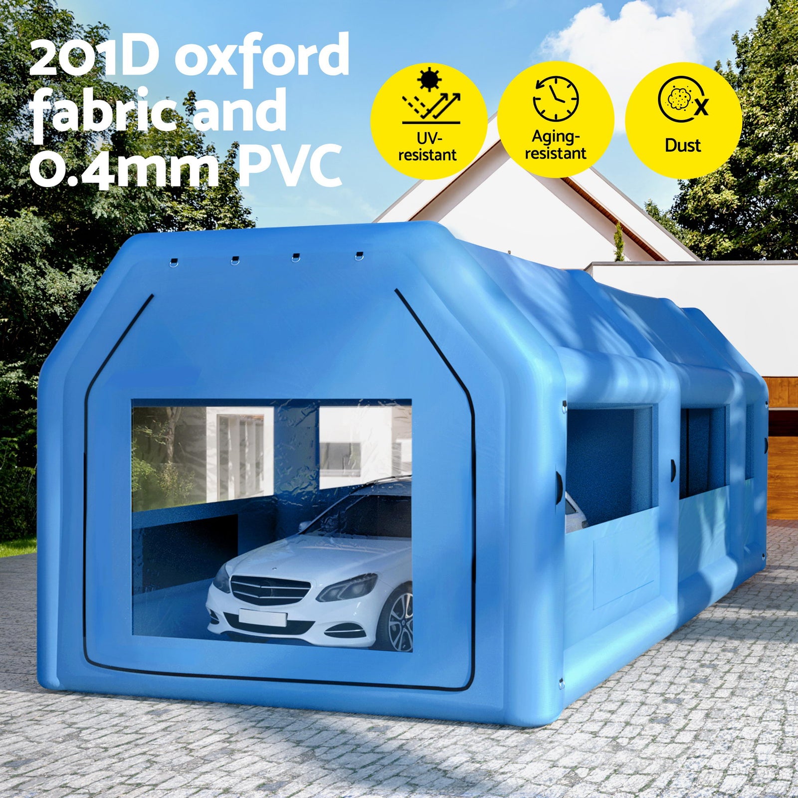 Inflatable Spray Booth Car Paint Tent 1000X500X350cm 2 Blowers Filter Mobile Garage Workstation