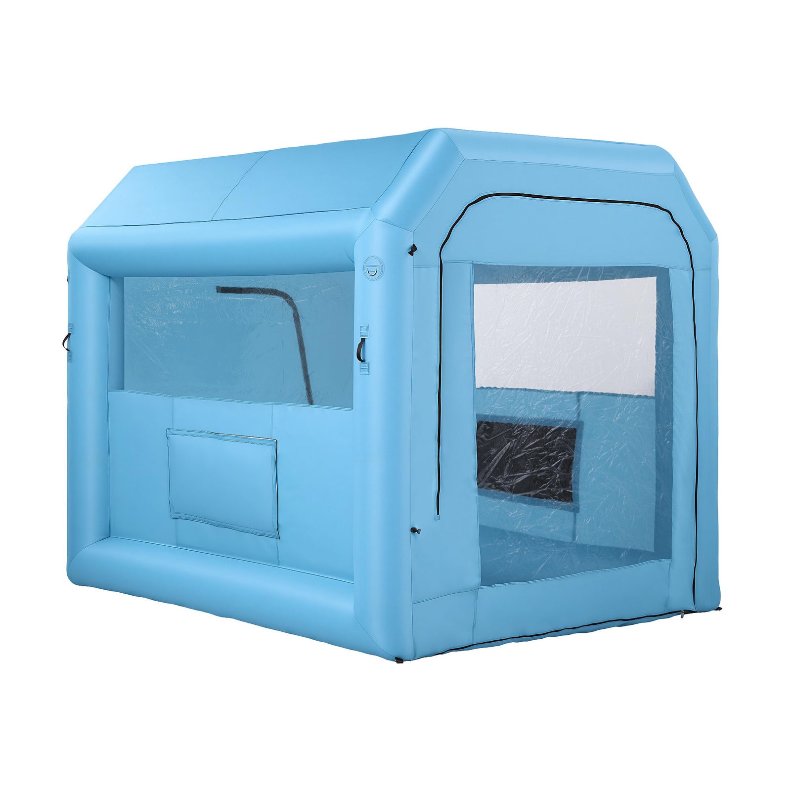 Inflatable Paint Booth 2.5X2.5X3M Inflatable Spray Booth with 550W Powerful Blower and Air Filter System, Round Roof with Light Hook, for Painting Bicycle, Motorcycle, Furniture Refinishing DIY