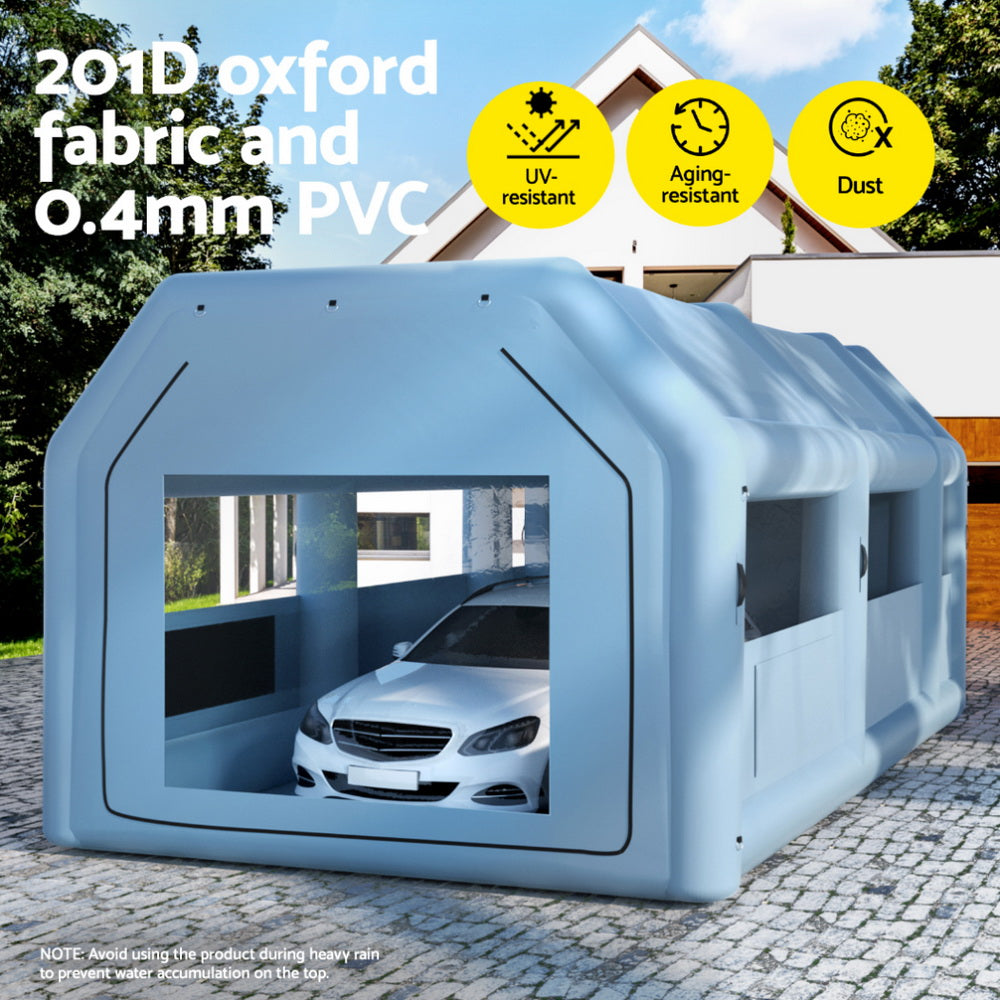 Inflatable Spray Booth 8.5X4.6M Car Paint Tent Filter System 2 Blowers