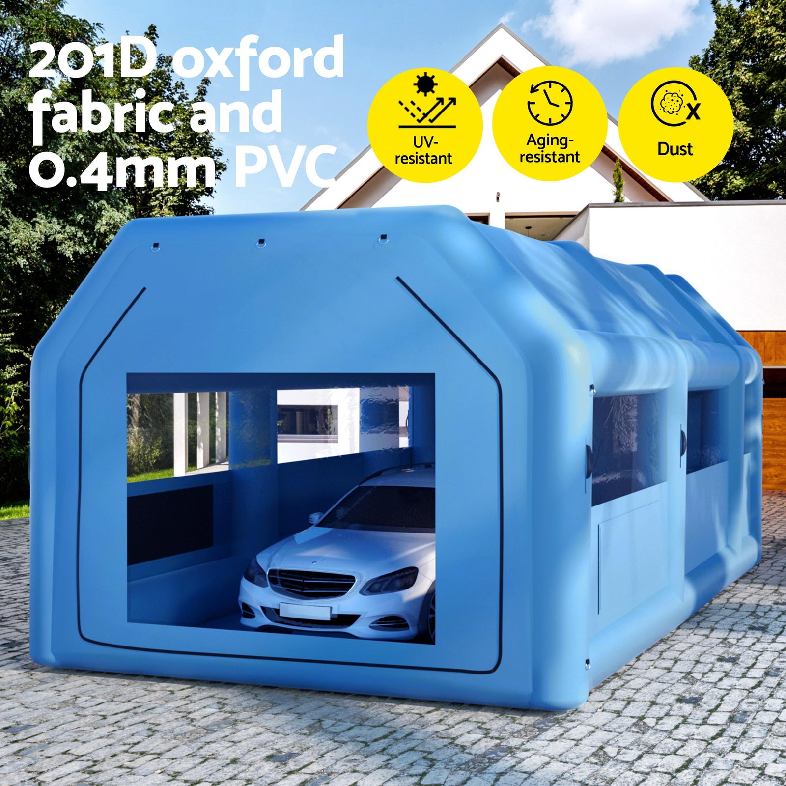 Inflatable Spray Booth Car Paint Tent 8.5x4.8m 2 Blowers Filter Mobile Garage Workstation