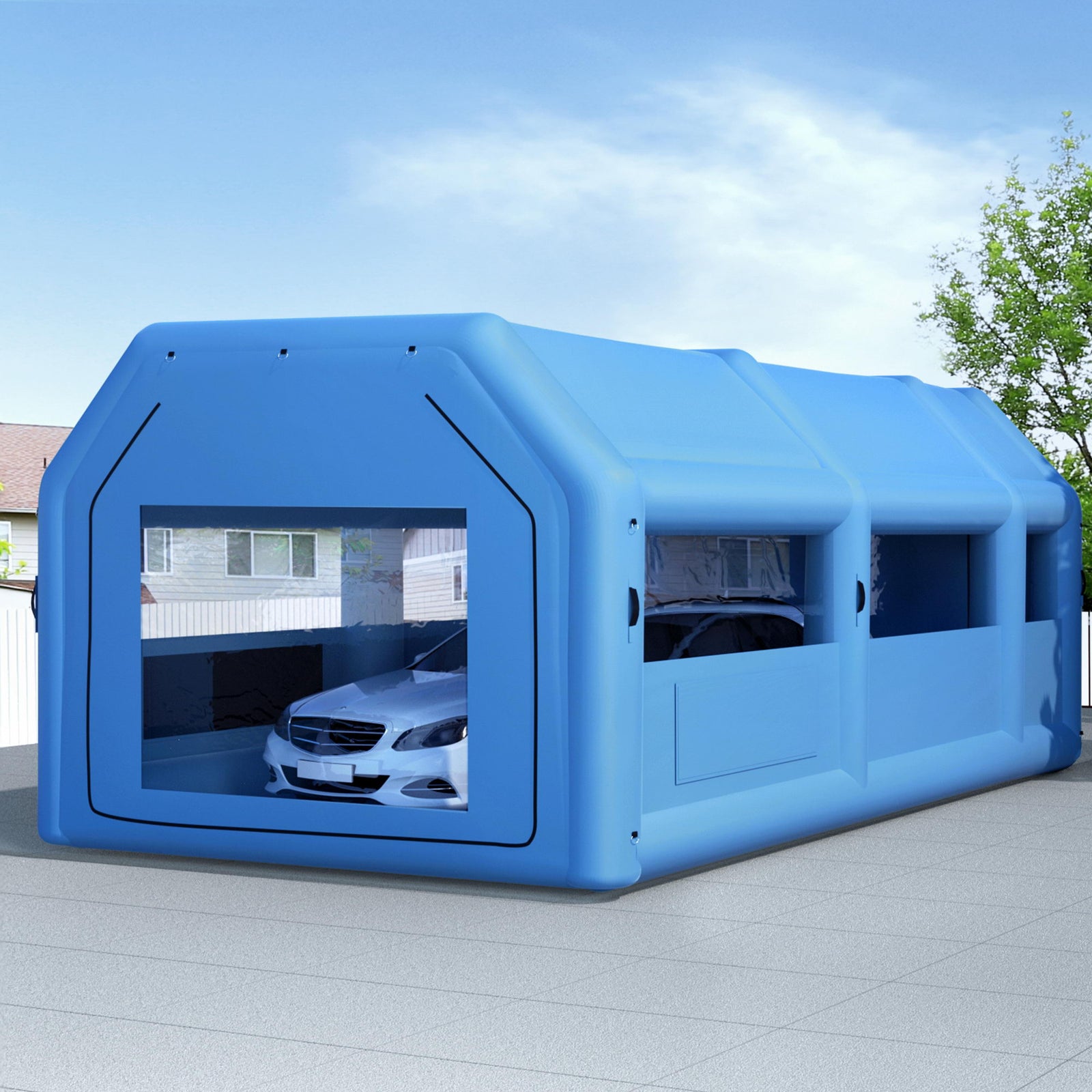 Inflatable Spray Booth Car Paint Tent 8.5x4.8m 2 Blowers Filter Mobile Garage Workstation