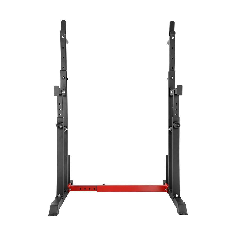 Adjustable Squat Rack Barbell Bar Stand Black