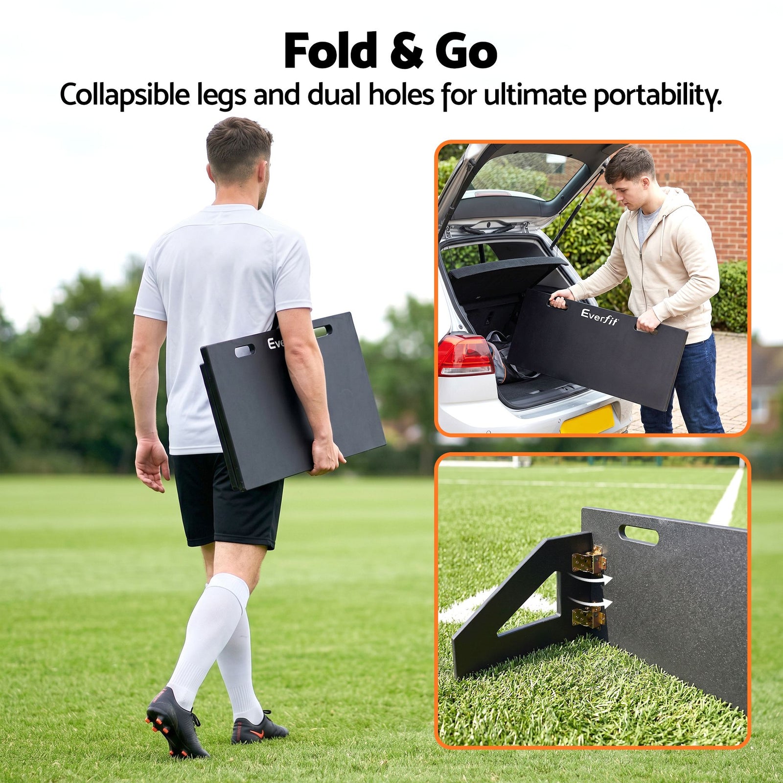 Soccer Rebounder Board – Adjustable 60°/90°, HDPE Surface, Steel Frame