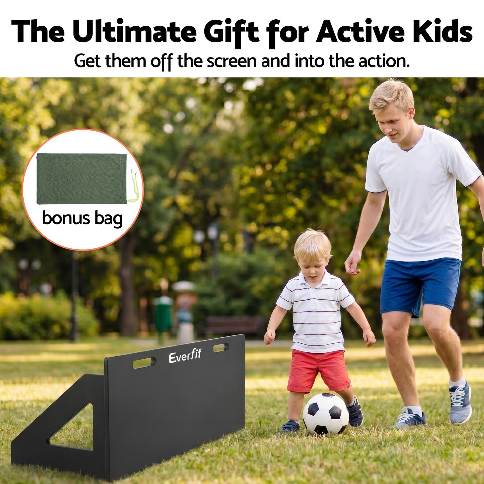 Soccer Rebounder Board – Adjustable 60°/90°, HDPE Surface, Steel Frame
