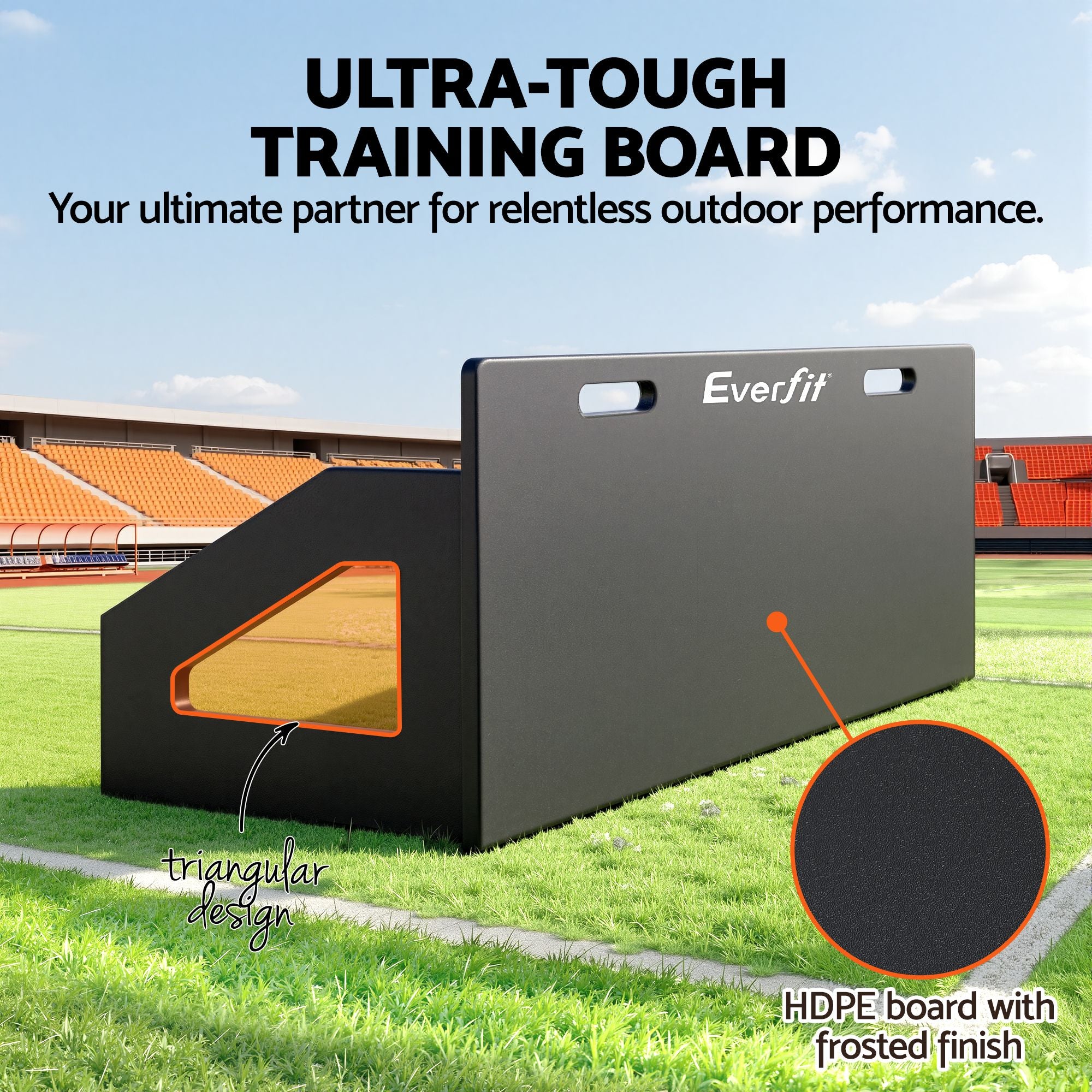 Soccer Rebounder Board – 100cm, Adjustable 60°/90°, HDPE, Steel Frame