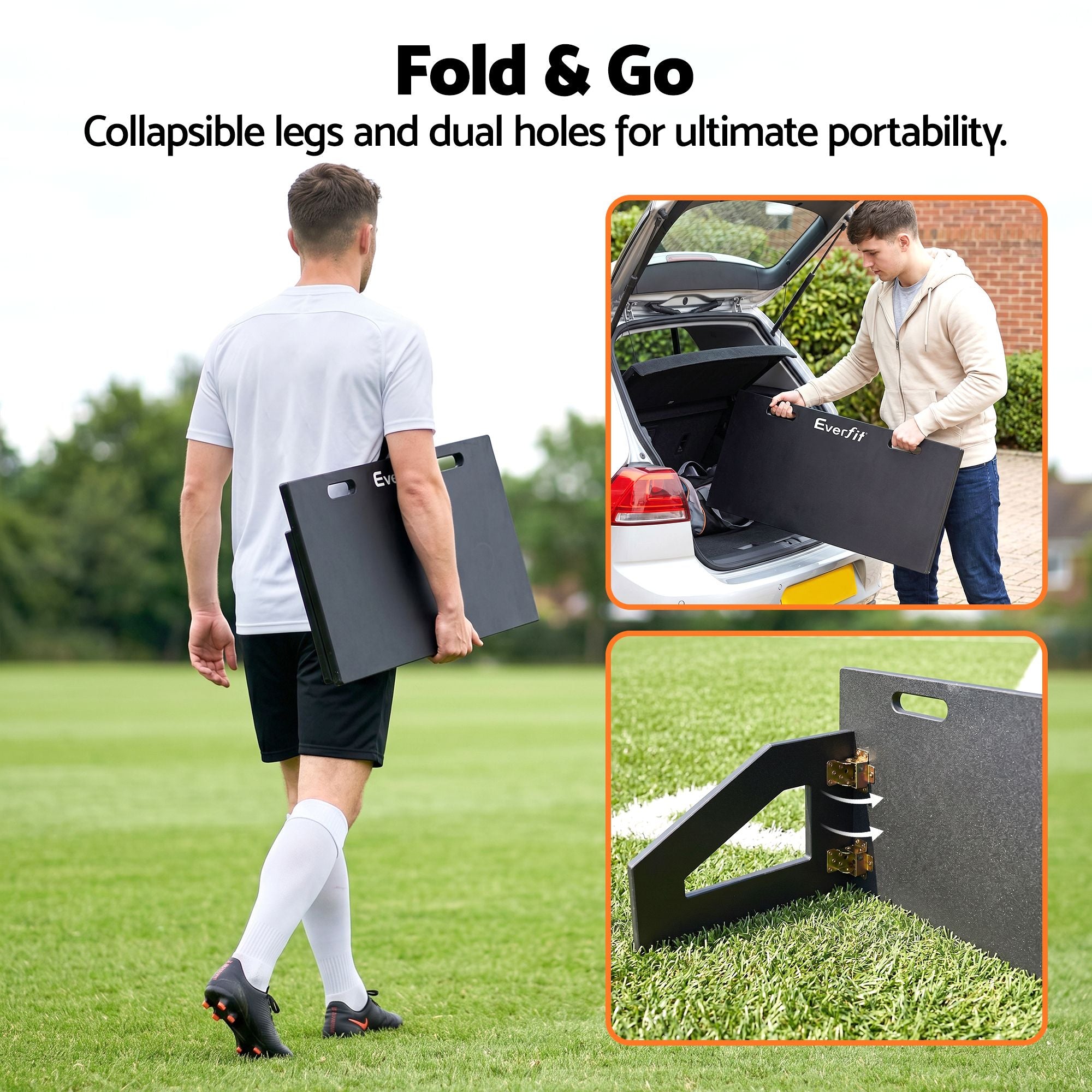 Soccer Rebounder Board – 100cm, Adjustable 60°/90°, HDPE, Steel Frame