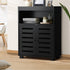 Oikiture Buffet Sideboard Storage Cabinet 2 Doors Black