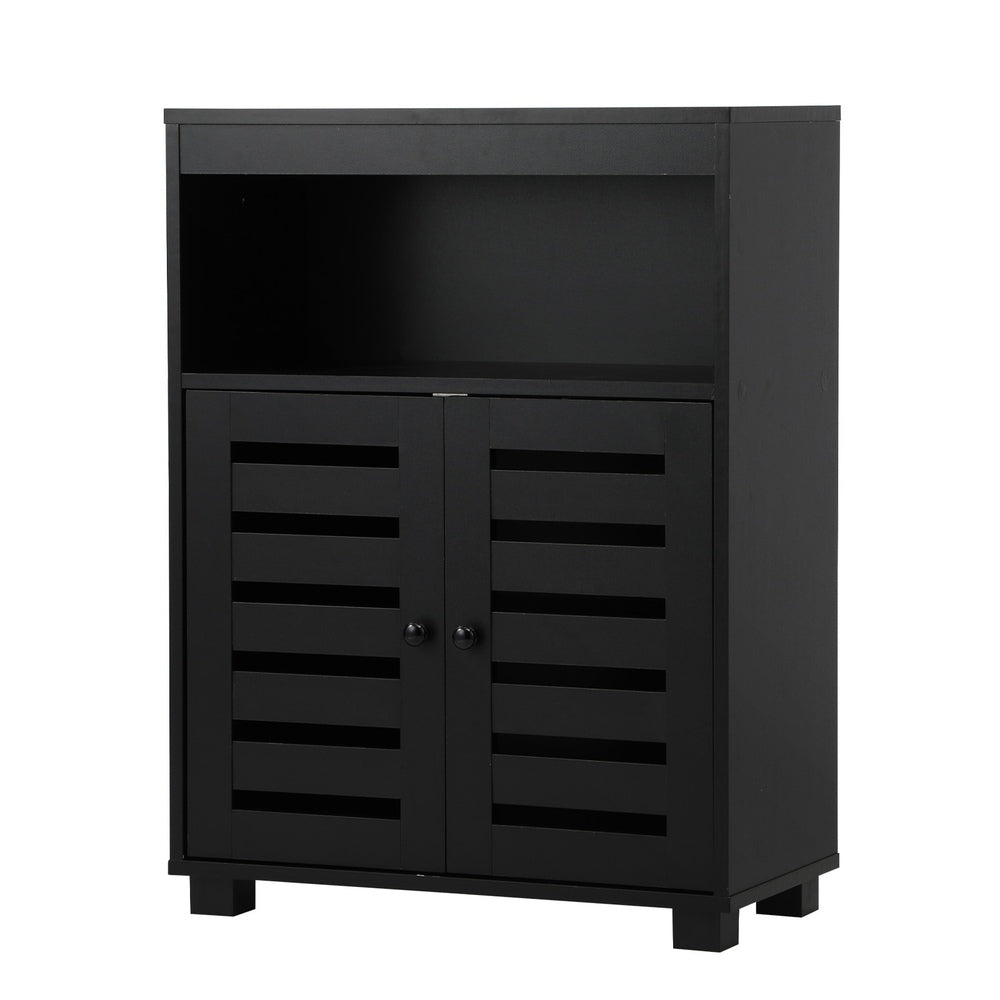Oikiture Buffet Sideboard Storage Cabinet 2 Doors Black