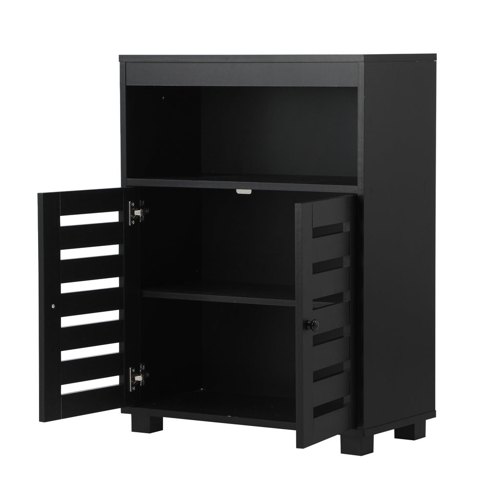 Oikiture Buffet Sideboard Storage Cabinet 2 Doors Black