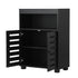 Oikiture Buffet Sideboard Storage Cabinet 2 Doors Black